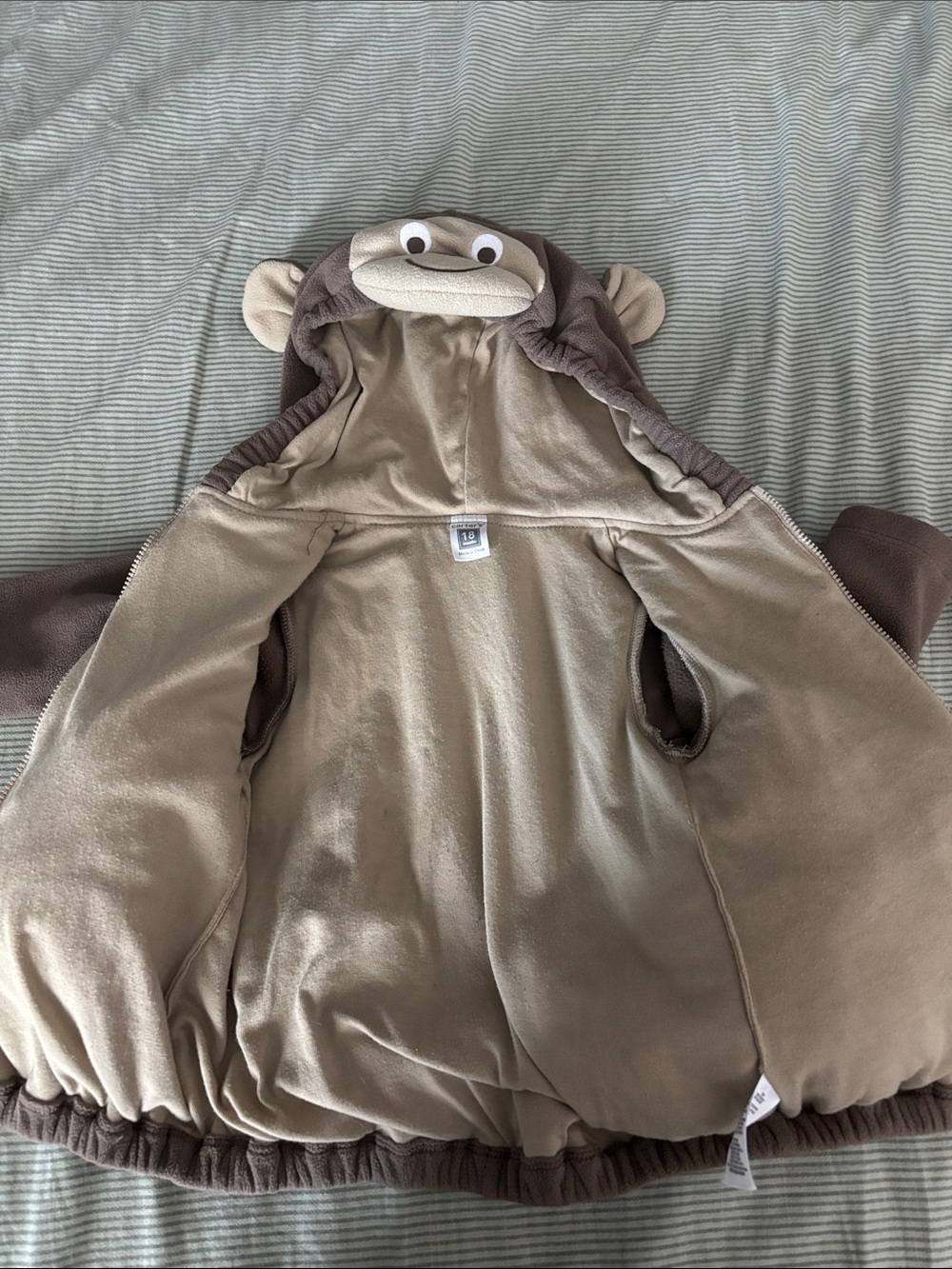 Carter's Brown Toddler 18 month Monkey Costume Hoodie - Picture 7 of 7